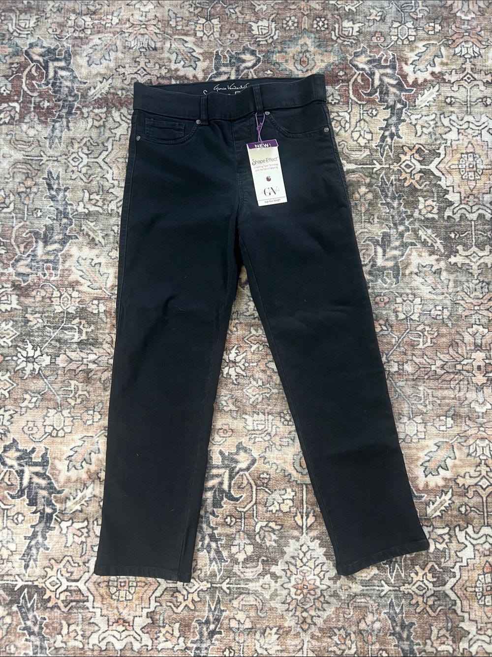 Gloria Vanderbilt Black Straight-Leg Jeans